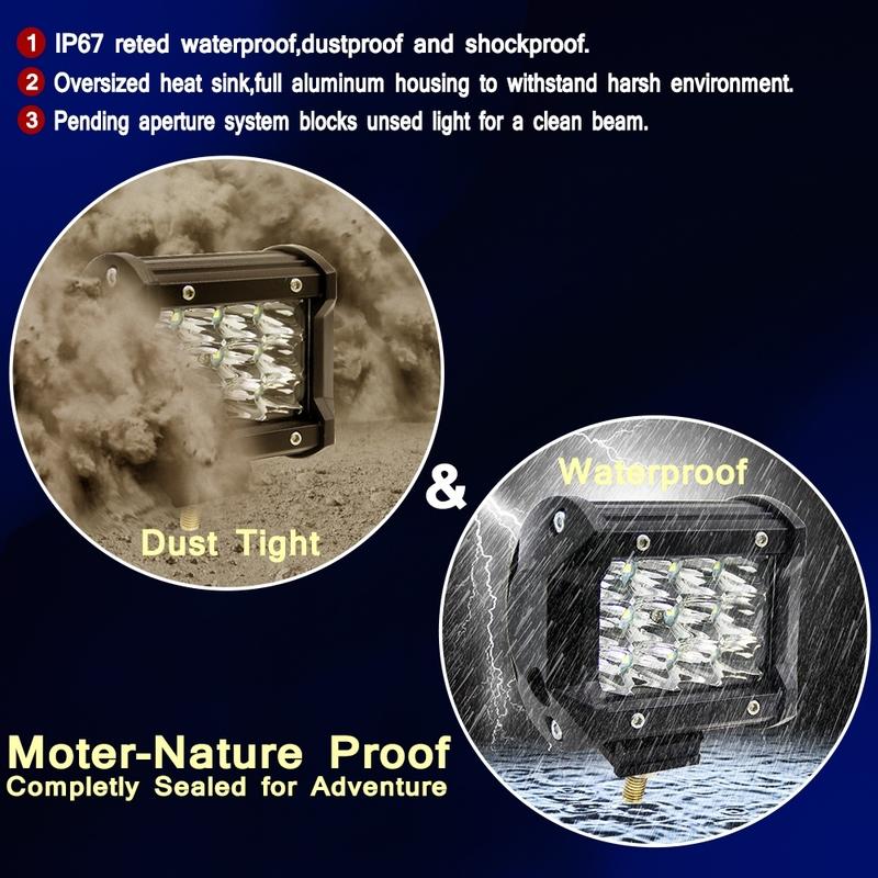 1pc White Light 4 Inch 36W Combo LED Work Light Bars Combo Beam For Driving Offroad Boat Car Tractor Truck SUV ATV 12V 24V