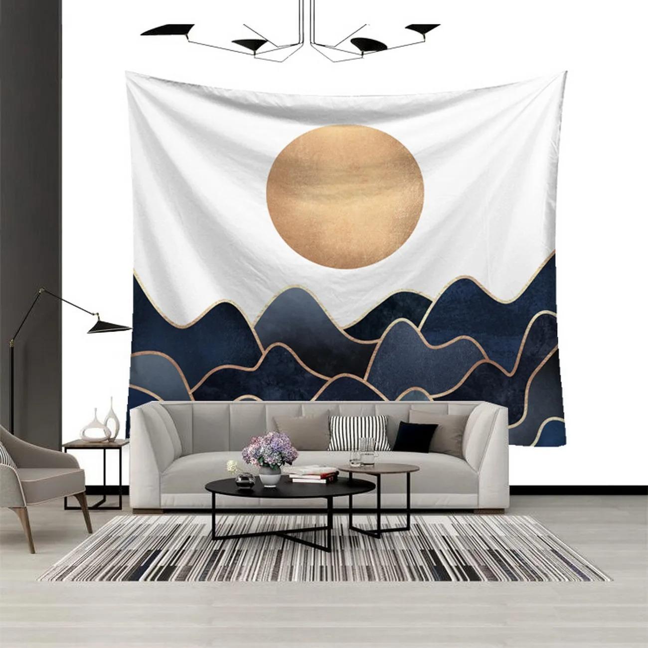 Горная река абстрактный декоративный гобелен домашний декор стены офис гостиная гобелен — фото 11