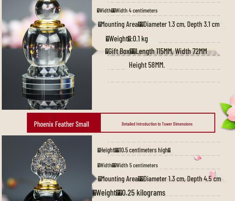 Sealed Crystal Glass Bottle for Nectar - Five-Element Pagoda Table Ornament