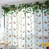 Home Decor Bedroom Decor Rural Butterfly Flower Embroidered Window Curtain Sheer Drape