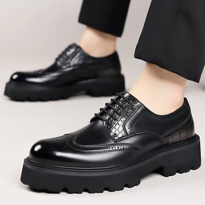Fashion Lace-Up Outdoor Male Shoes 2025 New Mens Brogue Casual Shoes Leather Men Business Shoes Fashion Thick Bottom Man Oxford Footwear