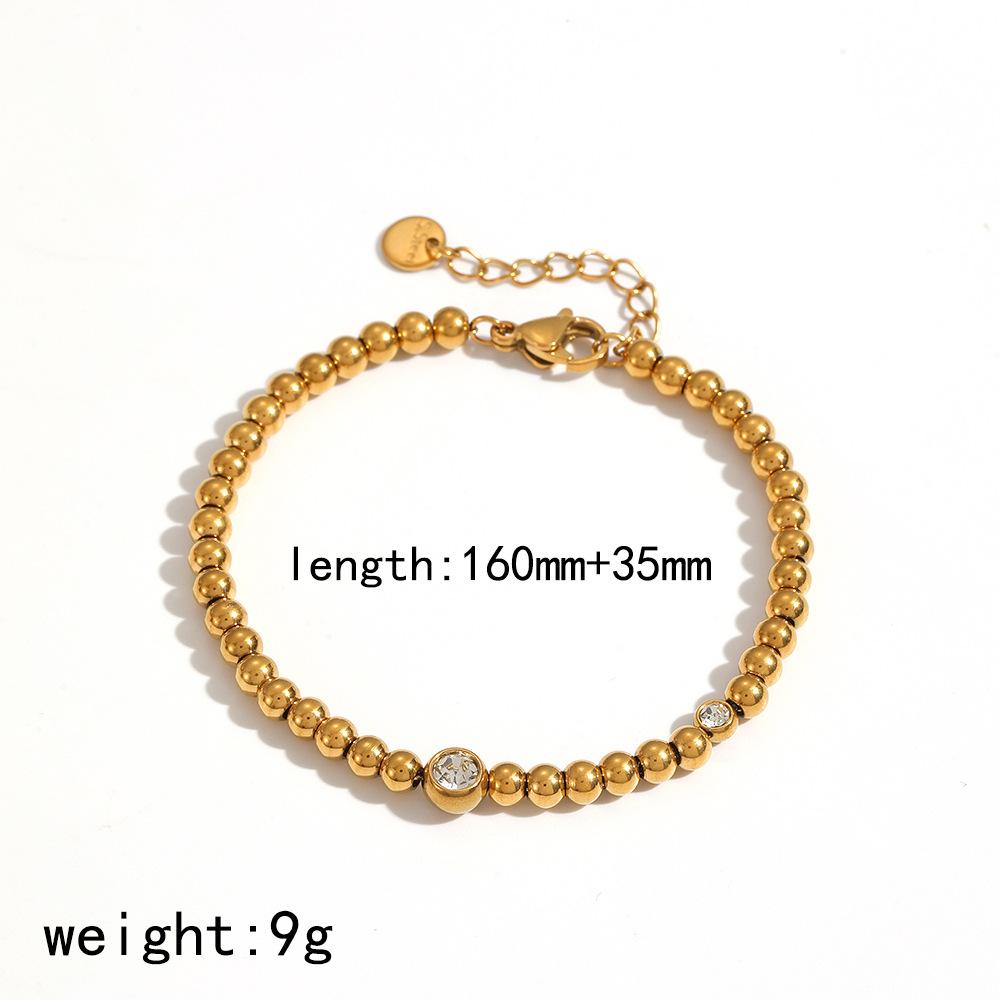 Fashion Wrist Gold Jewelry Stainless Steel Cubic Zirconia Bracelet Trebdy 18K Gold Plated Bracelet for Women
