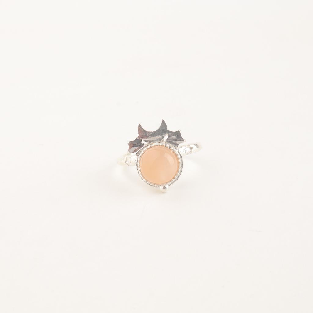 Natural Peach Moonstone Gemstone 925 Sterling Silver Jewelry Handmade Ring Gift RR-67-21