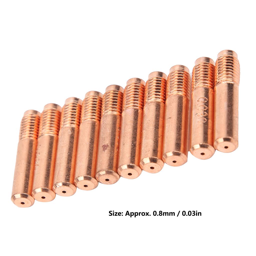 10Pcs Conductive Nozzles Copper MIG Welding Contact Tips Replacement Accessories 0.8mm