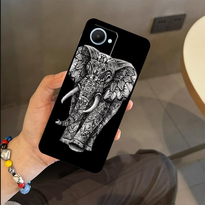 Elephant Mandala Aztec Case For Realme C63 C61 C55 C51 C53 C25 C65 C67 C71 C75 GT6 GT7 Pro 11 12 13 14 15 Pro Plus