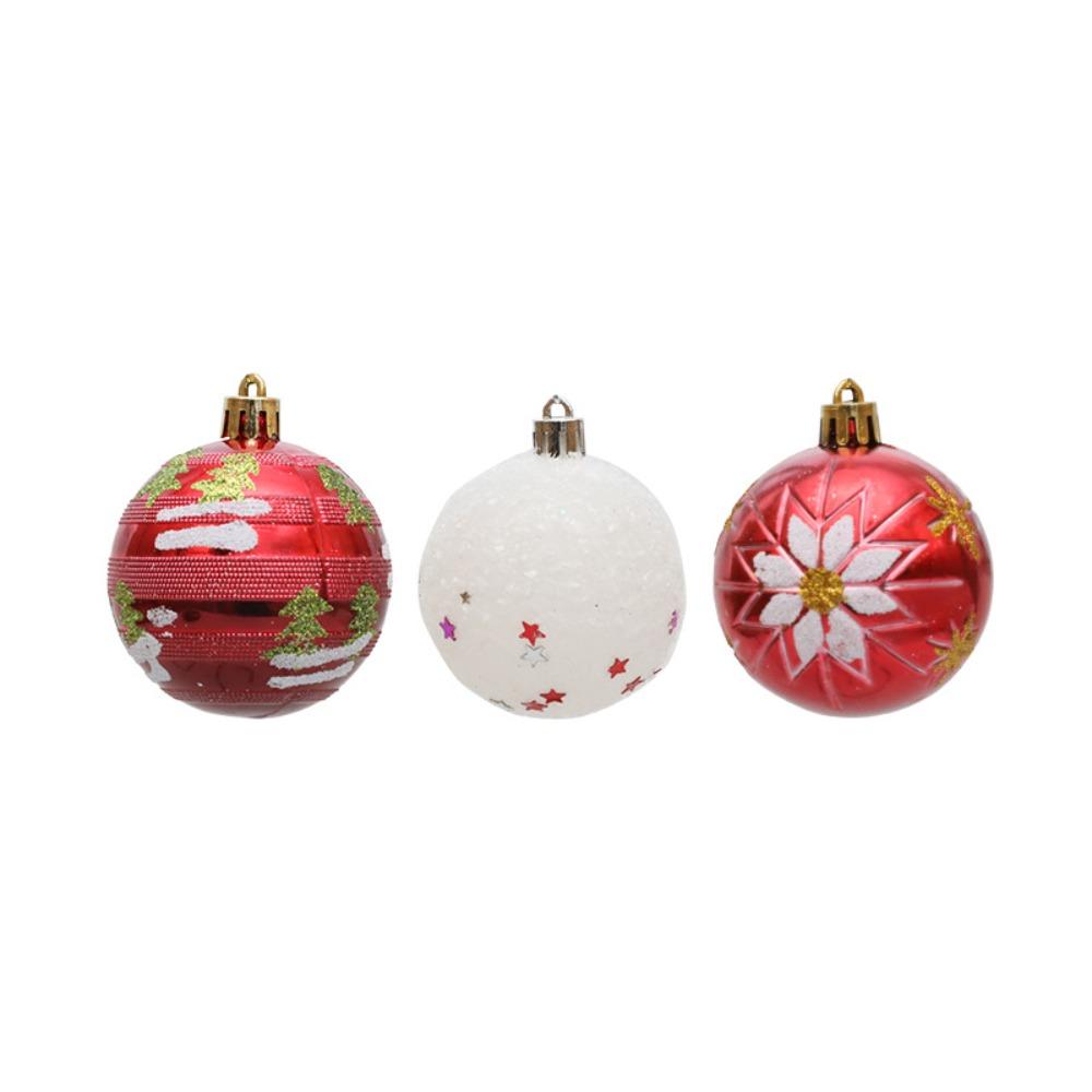Christmas Hanging Ball, Christmas Tree Decoration, Snowflakes, Five Stars, Christmas Ball, Accessories, Combination, 6cm, 9-piece Set
