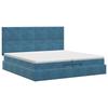 Ottoman Bed with Mattress Dark Blue 200 X 200 Cm Velvet
