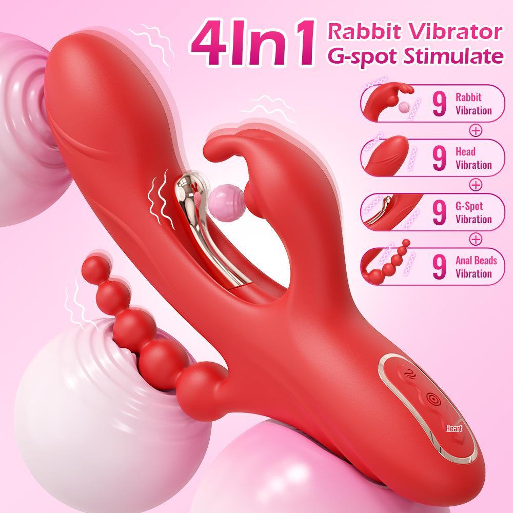 Multi-Function 4-in-1 Rabbit Vibrator: Clitoral & G-Spot 9-Mode Massager Toy