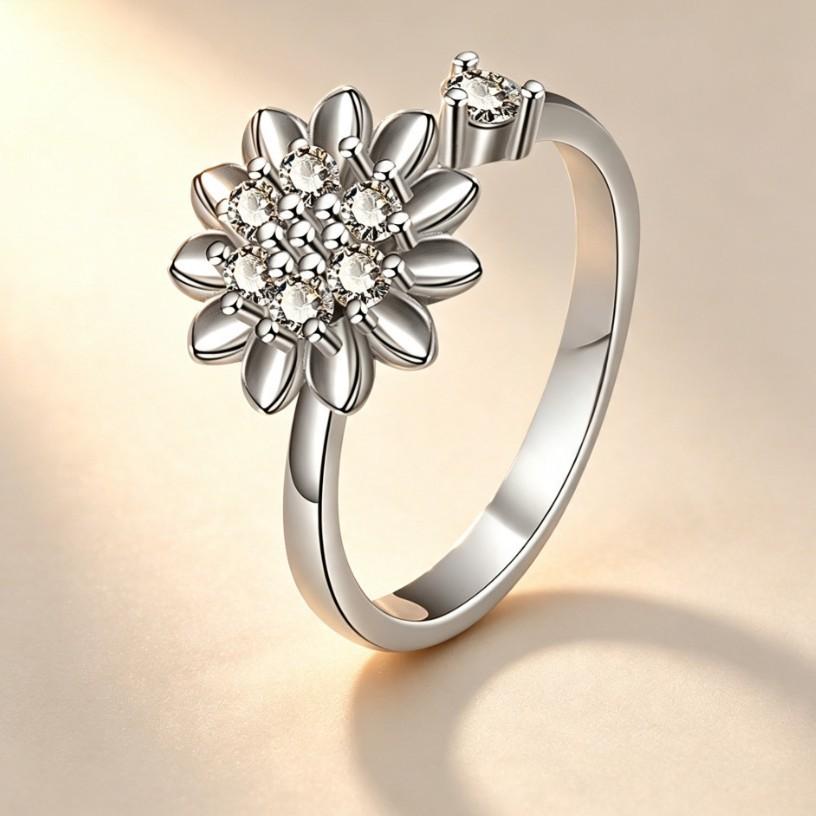 New Sunflower Rotating Ring for Women Rotatable sunflower ring with adjustable opening for stress relief