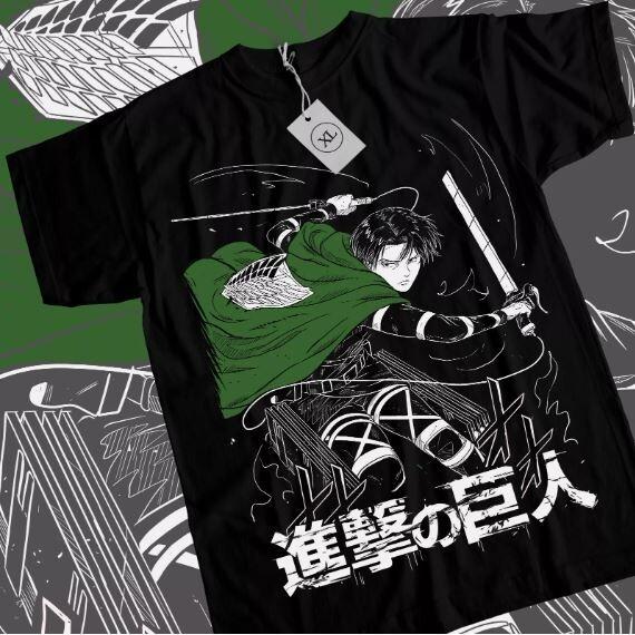 Levi Shirt AOT T-Shirt Attack On Titan Tshirt Eren Mikasa Erwin Hange Anime Tee