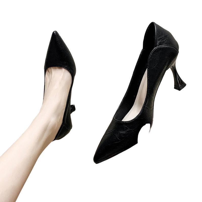 High Heels Women's Spring Summer New Commuter Pointed Stiletto Professional Work Shoes Not Tired Feet Single Shoes