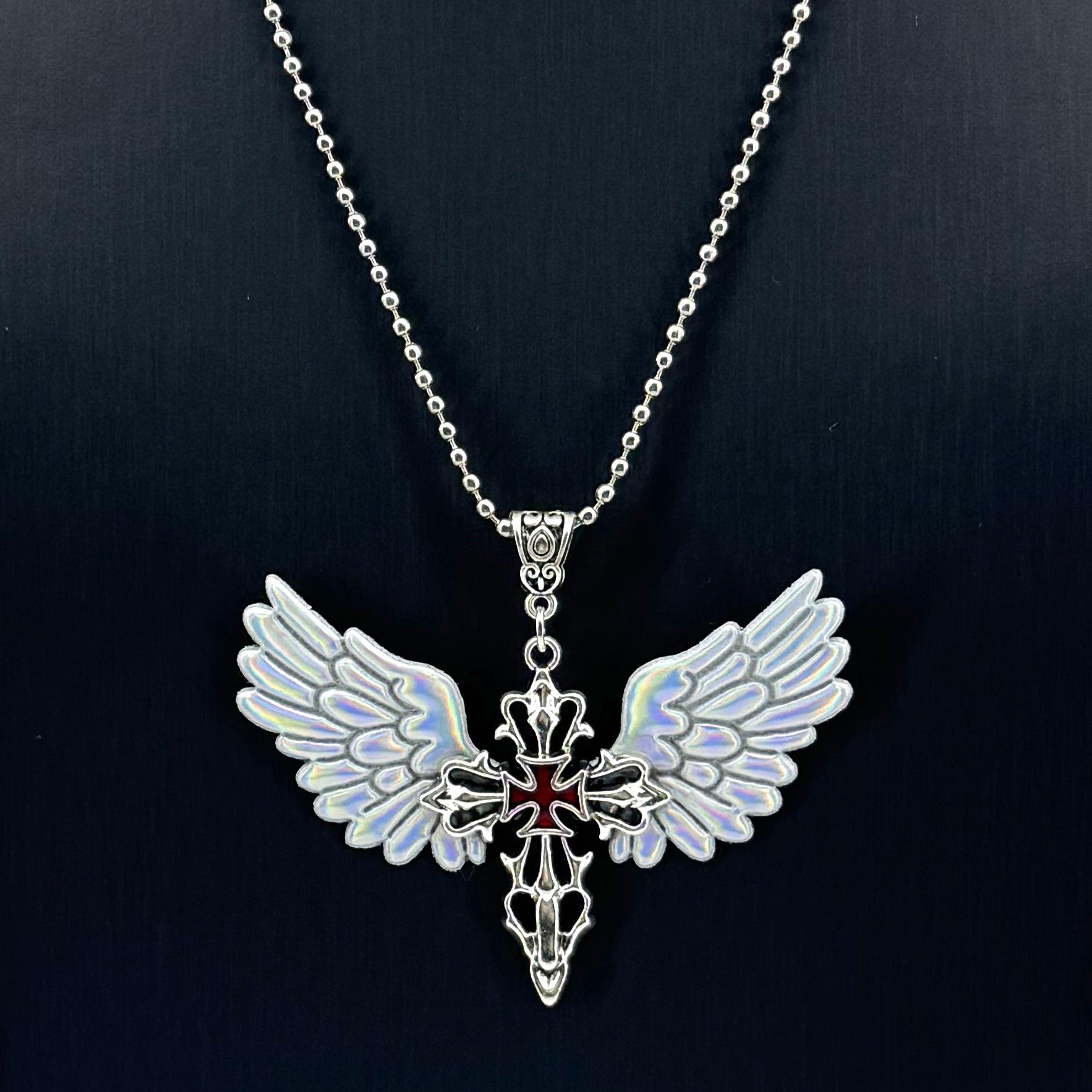 Victorian Gothic Black Cross Vampire Witch Necklace