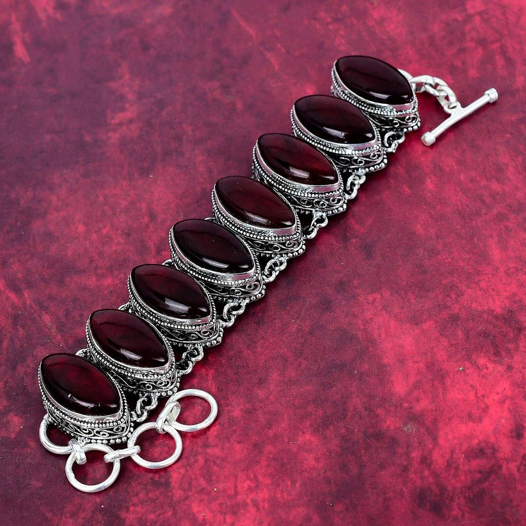 Red Flash Labradorite Bracelet, 925 Sterling Silver Gemstone Jewelry, Handmade Bracelet Amazing Jewelry, Gift For Her