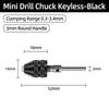 Mini Keyless Chuck Quick Change Electric Drill Bits Collet Converter Extension Screwdriver Chucks Adapter Fixture 1/4" Hex Shank