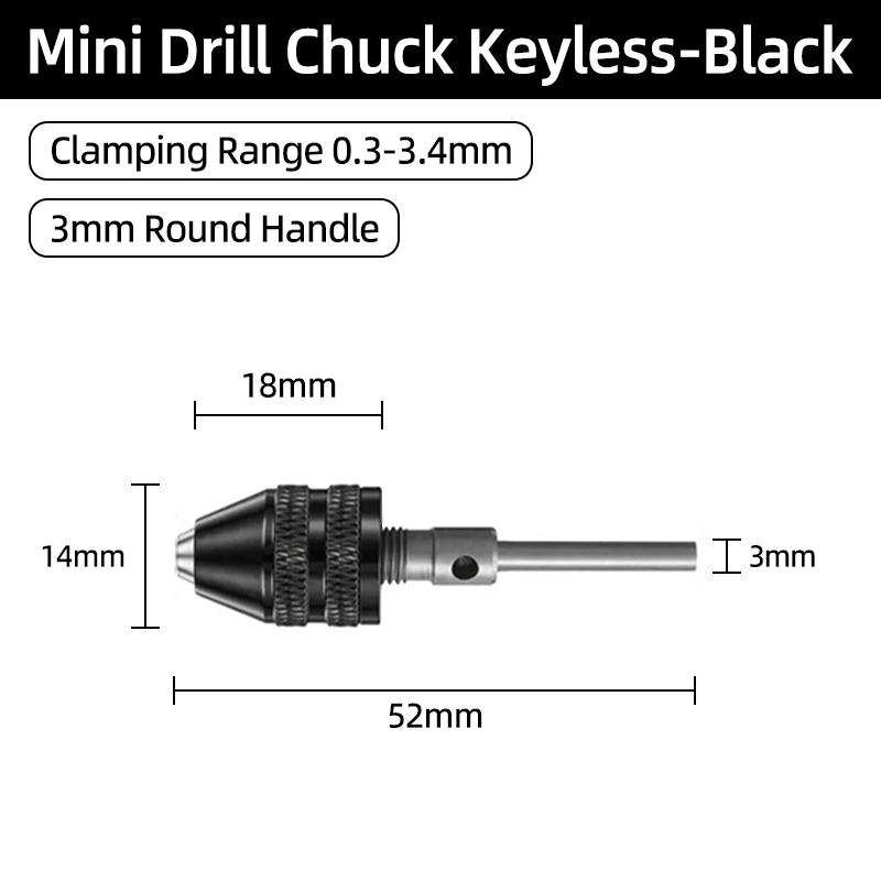 Mini Keyless Chuck Quick Change Electric Drill Bits Collet Converter Extension Screwdriver Chucks Adapter Fixture 1/4" Hex Shank