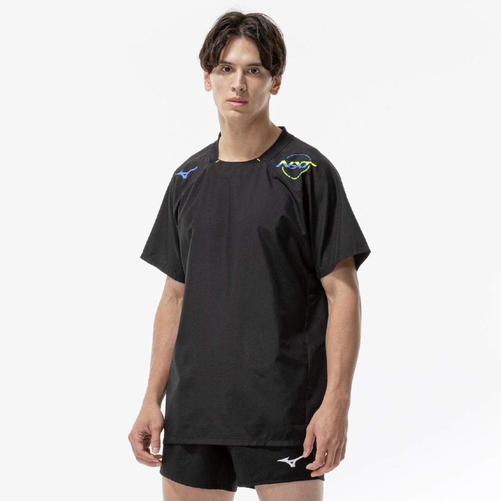 [Mizuno] Volleyball Wear N-XT Short-Sleeve Piste V2JED000 Unisex Black x Blue S