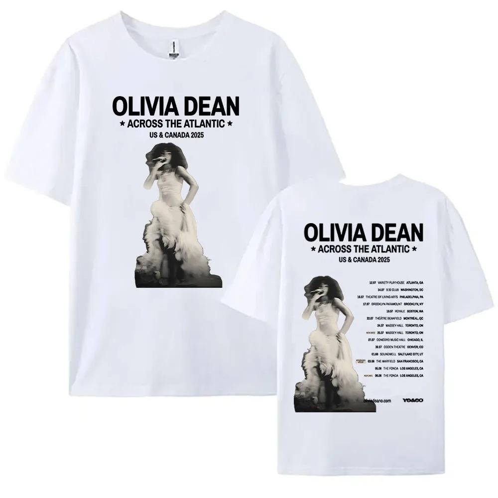Across The Atlantic US & Canada Tour 2025 T-shirt Olivia Dean Graphic Printing Tshirts  Plus Size Streetwear Cotton Top Hip Hop