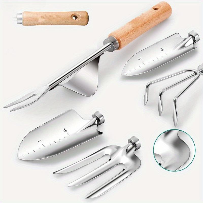Wooden handle stainless steel garden tool set Gardening flower garden tool set
