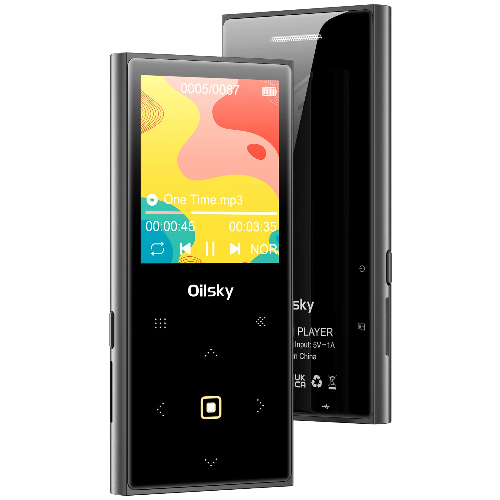 

D22 MP3 32GB Bluetooth Цифровий аудіоплеєр з можливістю розширення до 128 ГБ, Сенсорний, Сплав, Голосовий, Музичний, FM-радіо плеєр, Вбудований 5.0, Запис, Ємність, чорний