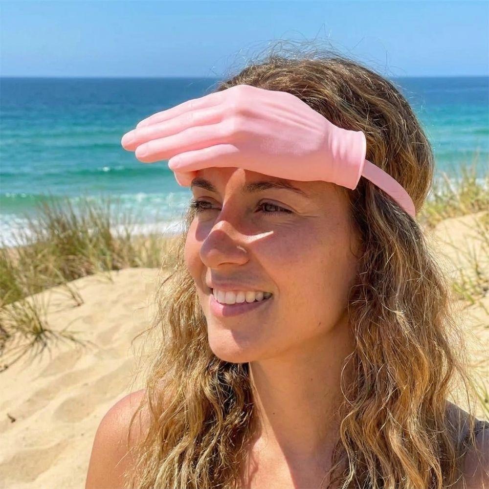UV Protection Hand Shaped Visor Adjustable Sun Protection Cap Outdoor Beach Hat Pool Party