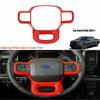 Steering Wheel Moulding Cover Trim Red Accessories For + Ford F150 F-150 ABS
