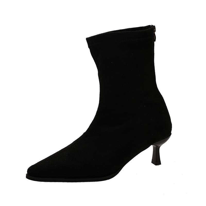 2026 Nové dámské kotníkové boty Sexy špičaté dámské krátké boty Módní ležérní dámské boty na tenkém vysokém podpatku Jednobarevné stiletto