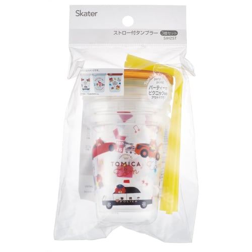 Skater Tomica and Tom SIH2ST 3-Piece Tumbler with Straw, 230ml, Made in Japan