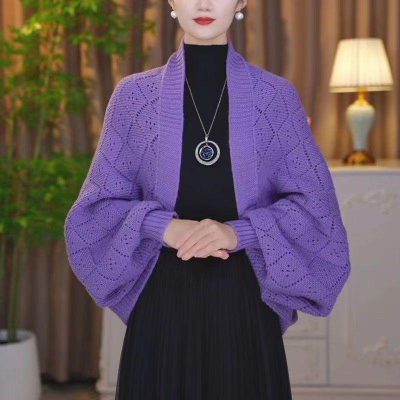 Fall/Winter Casual Chic Knit Shawl Cardigan Cozy Warm Stylish Wrap Shawl for Women