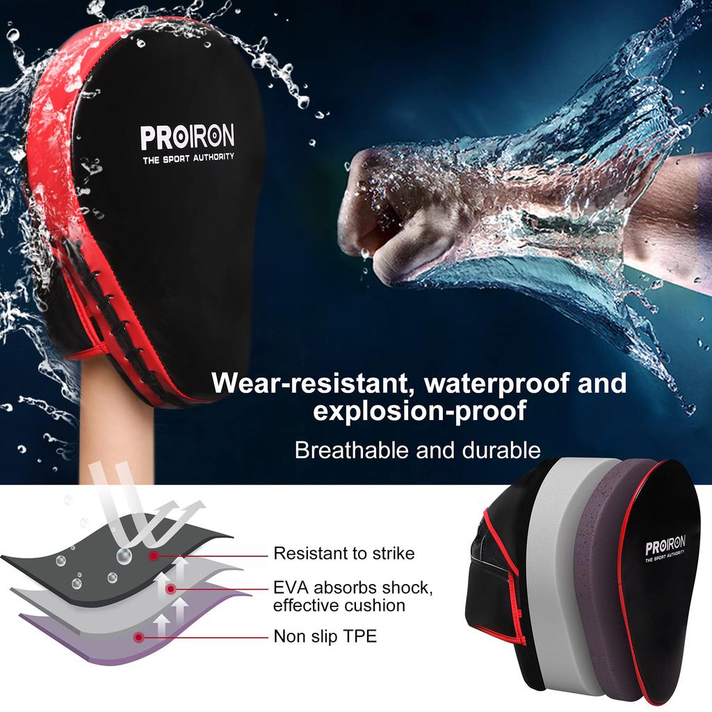 PROIRON Punching Mitts Boxing Mitts Kickboxing Martial Arts Karate Taekwondo Practice Set of 2 One Size Fits Most