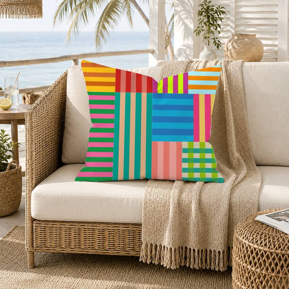 Striped ColorBlocking Art Pattern Pillow Case for Sofa Living Room Home office Decor Protective Cover