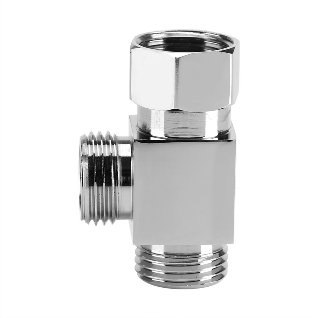 3 Way Brass Chrome Diverter G1/2" T Shape Adapter Value for Shower Arm Mounted