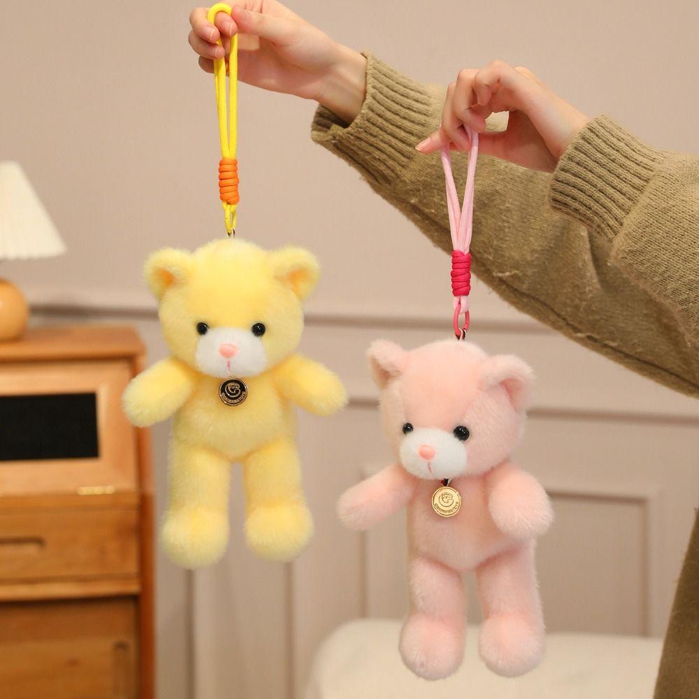 Anti-lost Colorful Bear Pendant Cartoon Bear Plush KeyChain  Kids Birthday Gift