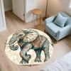 Vintage Elephant,Round Area Rug,Carpet Rug for Living Room Bedroom Sofa Playroom Decor,Non-slip Floor Mat