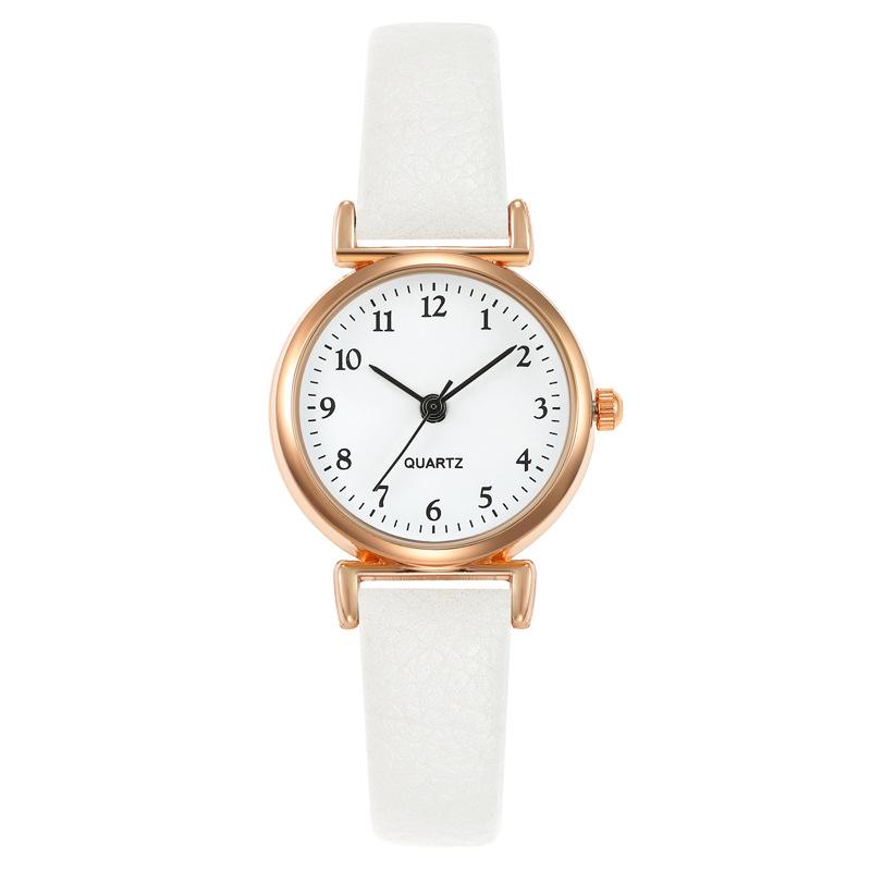 Stylish Women's Quartz Watch with Leather Strap & Digital Scale