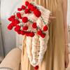 Soft Floral Throw Blanket Warm Crocheted Flower Blanket Hand-Knitted Rose Blanket  Christmas Gift