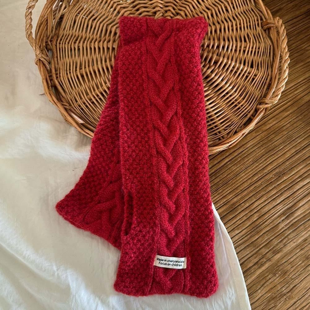 Trendy Children Knitted Scarf Elastic Winter Cross Muffler  for 2-8 Years Old
