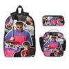 3 Stück RIP Oliver Tree 1993-2026 Rucksack-Set für Mädchen Jungen Stifteetuis Schultaschen-Sets mit Brotdose Für Schulkinder Rucksack