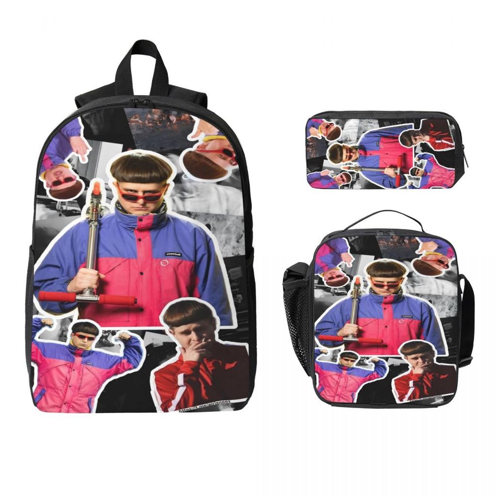 3Pcs RIP Oliver Tree 1993-2026 Backpack Set for Children Pencil Boxes Bookbag Sets with Lunch Box For School Students Daypack
