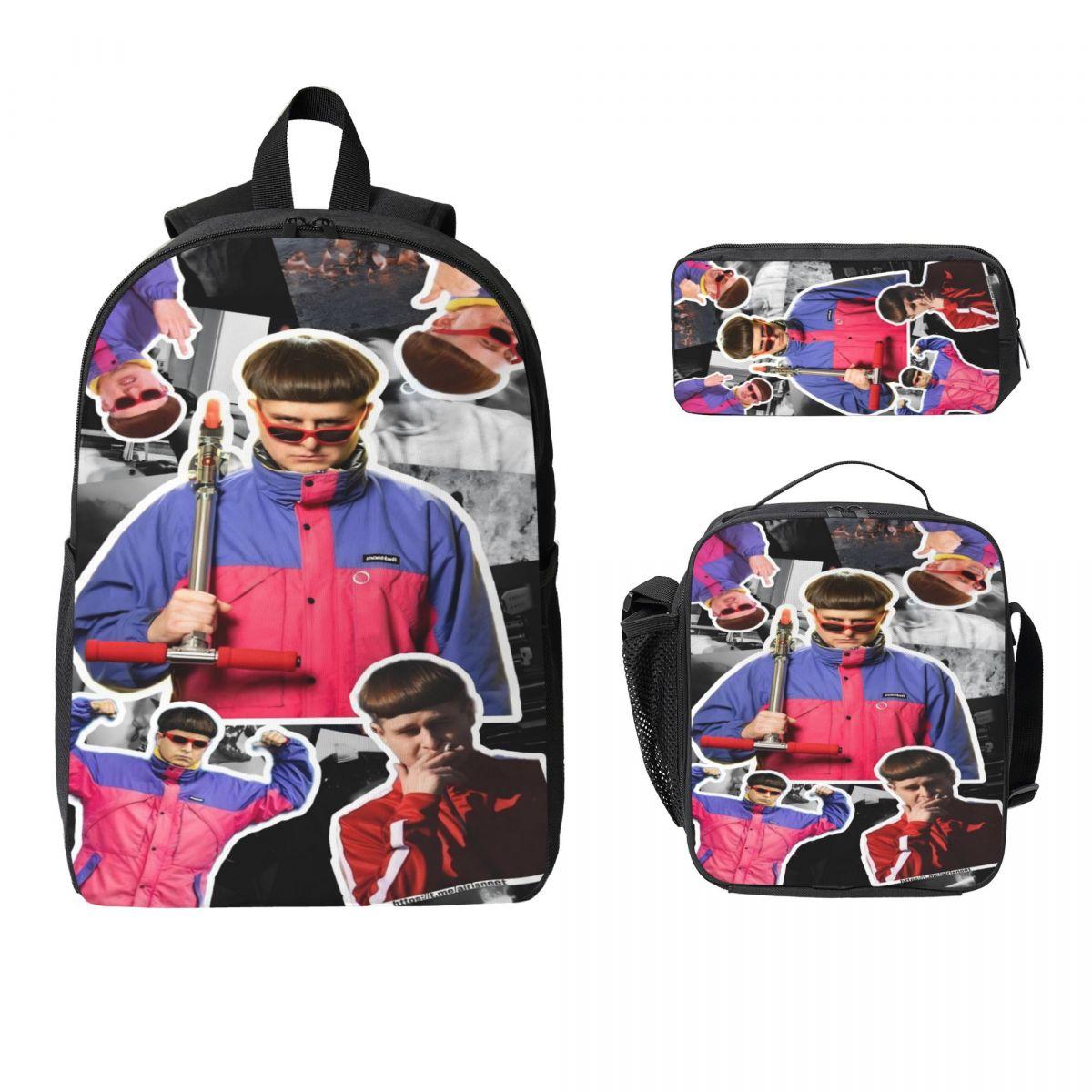 Oliver Tree Hip-Hop Vintage Kinderrugzak Lunchbox Etuis voor Jongens Meisjes Rugzakken Schooltas Boekentas Set