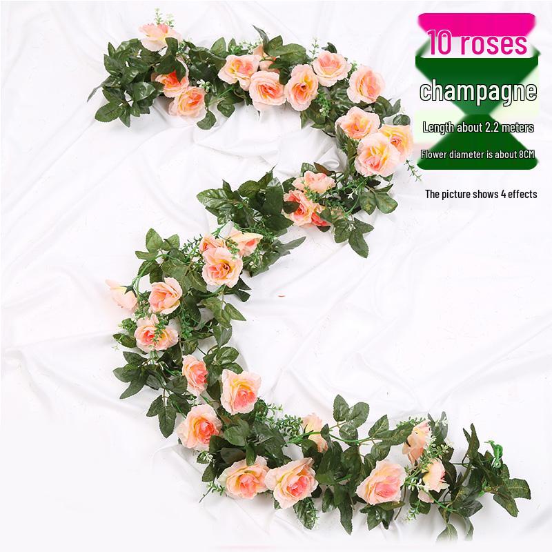 Artificial Rose Vine Decoration for Wedding Ceiling or Water Pipe Cover