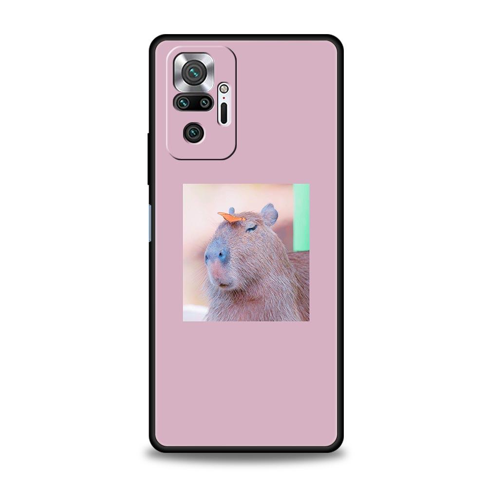 Phone Case For Xiaomi Redmi Note 13 12 5G 9S 9 8 10 11 Pro 9T 13C 12C 10C 9C 9A 7 Pro Soft Silicone Cover Cartoon Capybara