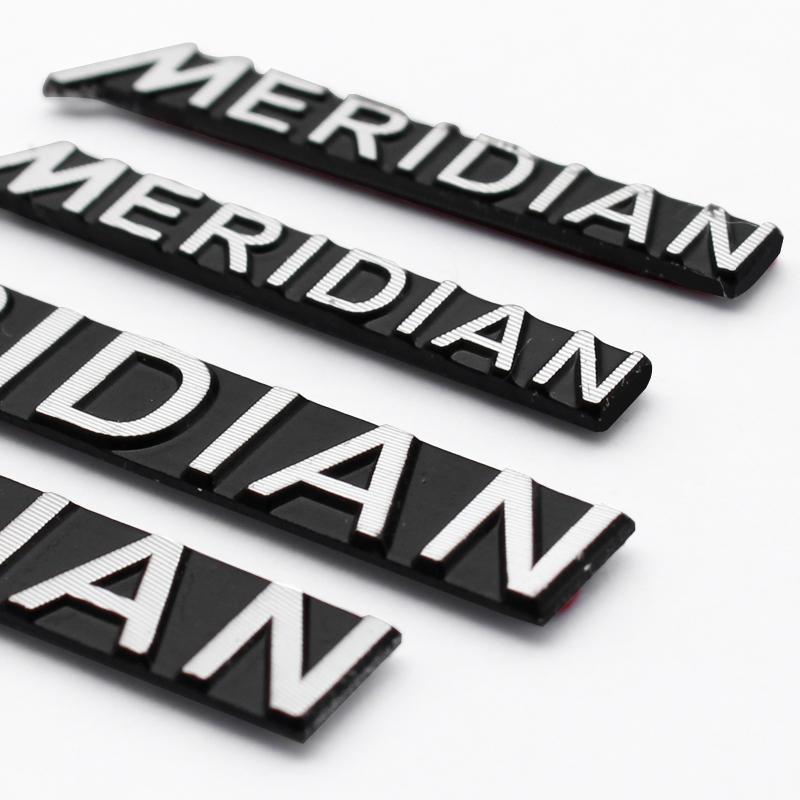 8/4/2Psc Aluminum Car Styling MERIDIAN Logo Emblem 3D Aluminum Speaker Audio Auto Emblem Decorate Sticker Decals Accessories