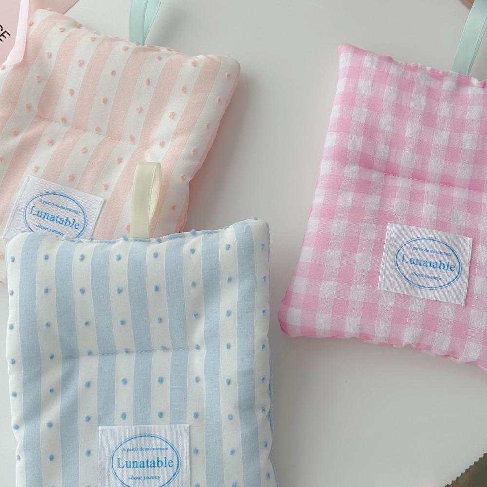 Ins Style Grid Pattern Coaster Portable Cotton Cloth Insulation Pad Drink Coasters  Home Decoration
