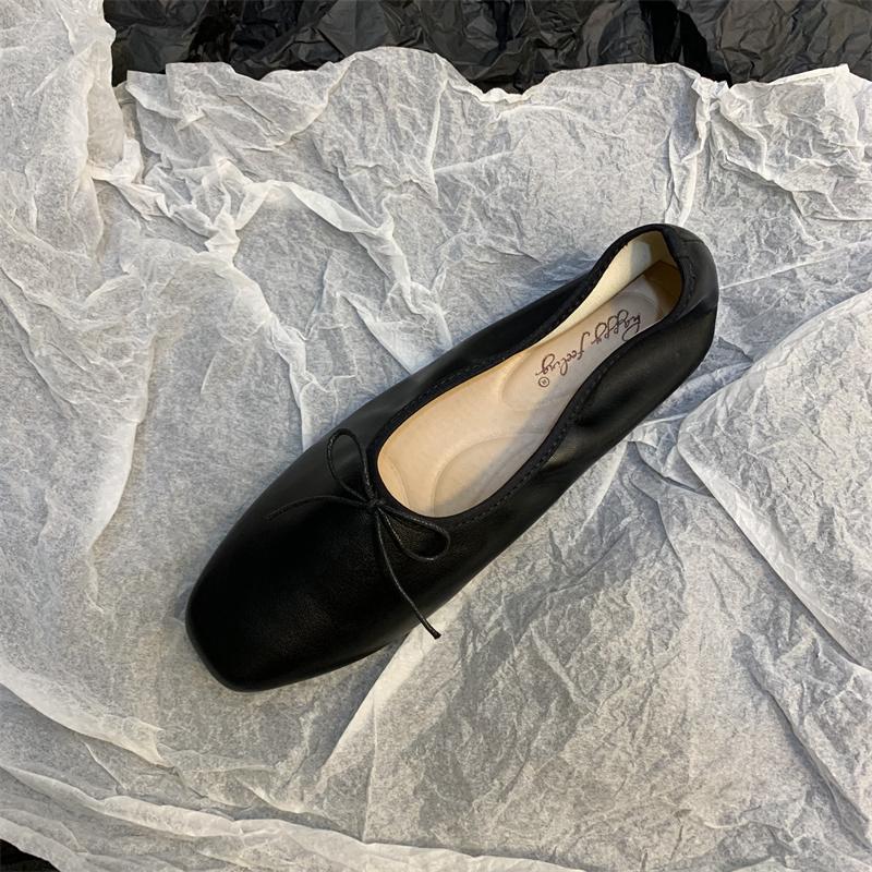 Fashion Bailamos 2025 Spring Flats Ballerina Shoes Women Fashion Brand Square Toe Flat Ballet Shoe Female Casual Slip On Loafers Zapato