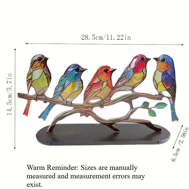 Small Creative Flower Bird Hanging Ornament Cute Bird Figurine Flock Series Home Wall Desktop Table Decor Gift Collection