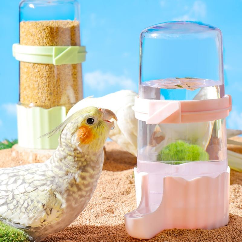 Transparent Fütterung Bewässerung Automatisch Doppelzweck Vogelfutterspender Große Kapazität Wasserspender Futterspender Vogelkäfig Zubehör