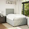 Vidaxl Letto Continentale Con Materasso, Grigio Chiaro, 120X190Cm, Velluto
