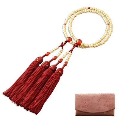 Kyoto Buddhist Altar Hayashi Prayer Beads for Eight Sects Eight Star Moon Bodhi Tree with Agate Formal Official Bag Kyoto Prayer Beads (For Sects)