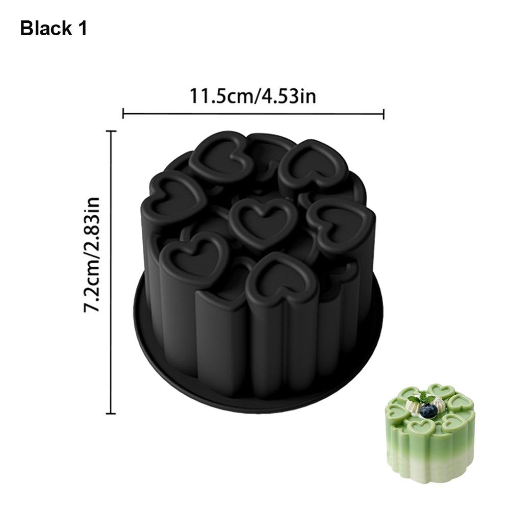 Heat-Resistant Silicone Molds Non-Stick Dessert Mold New Baking Molds Kitchen Bakeware Black 11.5*7.2cm
