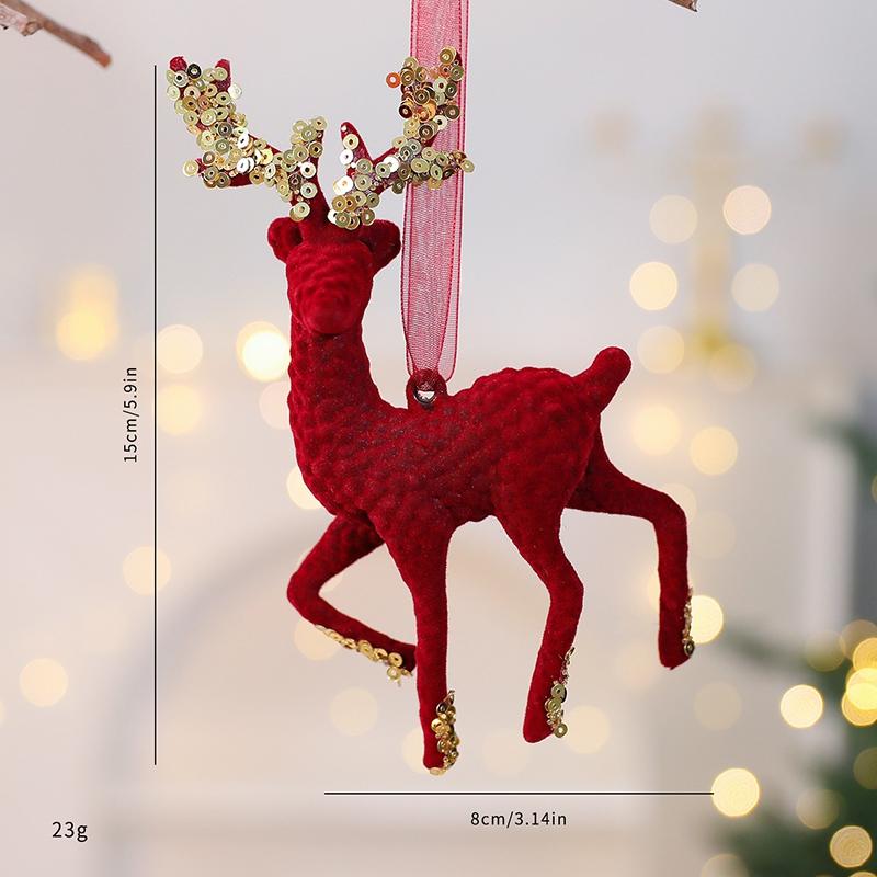 Weihnachtsbaumschmuck Glitzerkugel Rentier Schneeflocken Anhänger Weihnachtsbaumdekorationen Neujahrsparty Deko Navidad